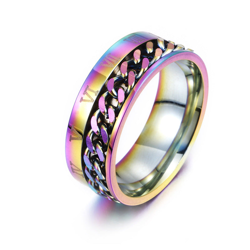 Titanium Rotatable Couple Spinner Ring