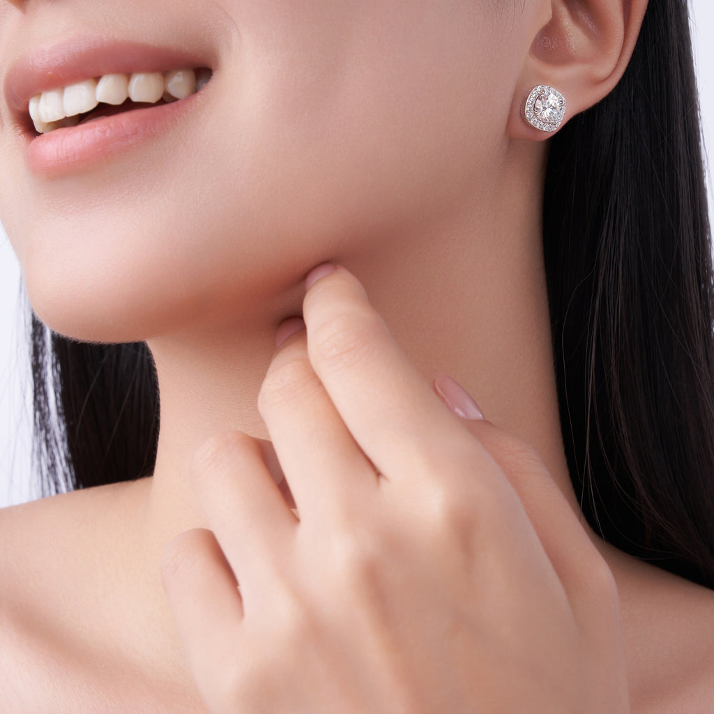 Morganite S925 Silver Earring Set