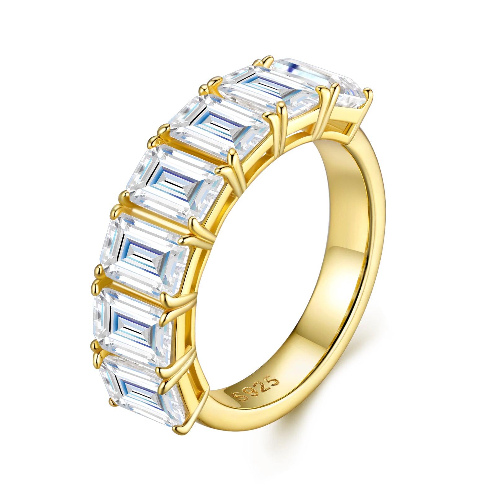 Moissanite Gold-Plated Silver Jewelry Set