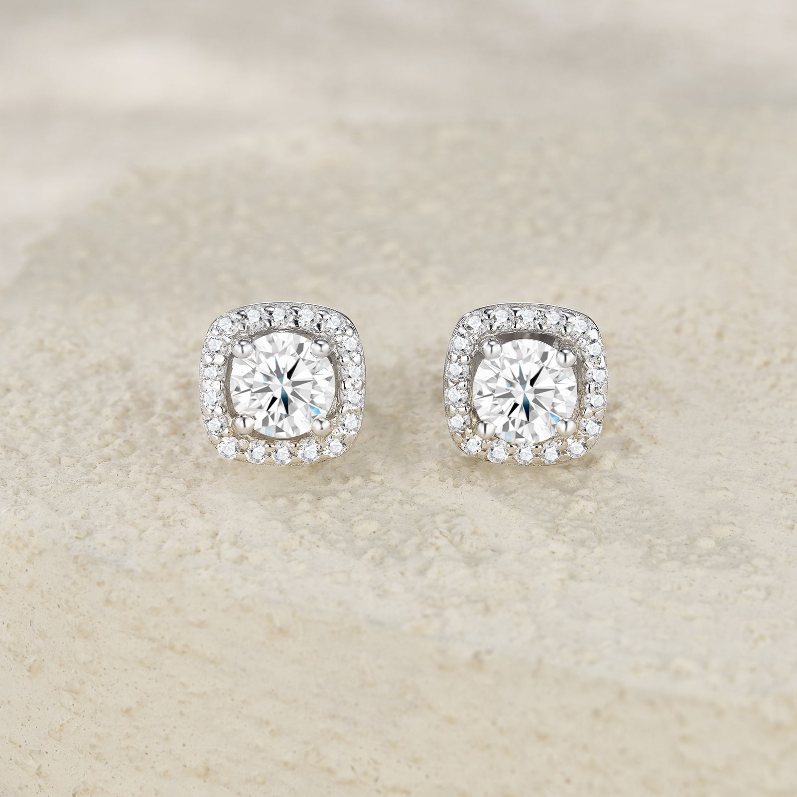 Morganite S925 Silver Earring Set