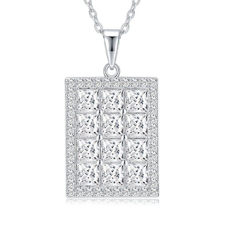 Moissanite Platinum-Plated Pendant Necklace