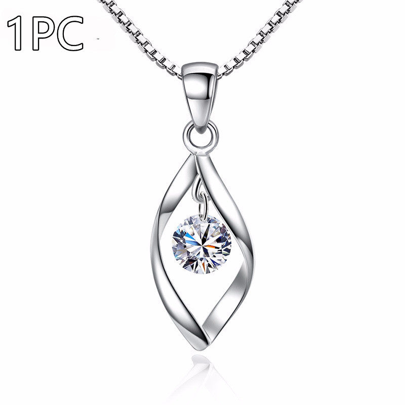 Zircon Twist Pendant Necklace